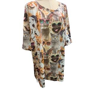 Size 2X-3X Secret Treasures Sleepwear Womens Shirt Dogs Sunglasses